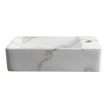 Felix 15 in. W x 8 in. D Modern Wall Mounted Rectangular Ceramic Mini Sink